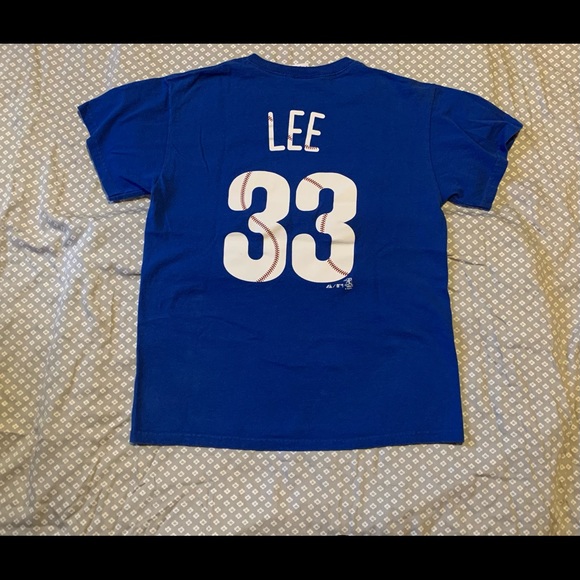 Majestic Philadelphia Phillies Cliff Lee Shirsey MLB Blue T Shirt Size M - Picture 3 of 4